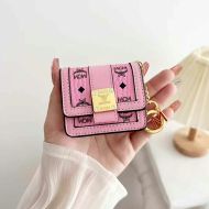MCM Airpods Case In Heritage Visetos Pink