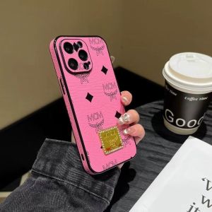 MCM iPhone Case In Heritage Visetos Pink